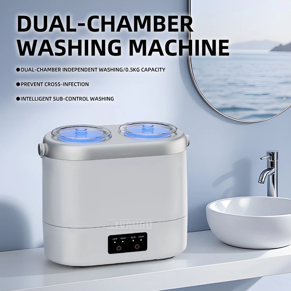 Double Barrel Household Washing Machine Small Socks Underwear Washer Efficient Laundry Cleaning Appliance
