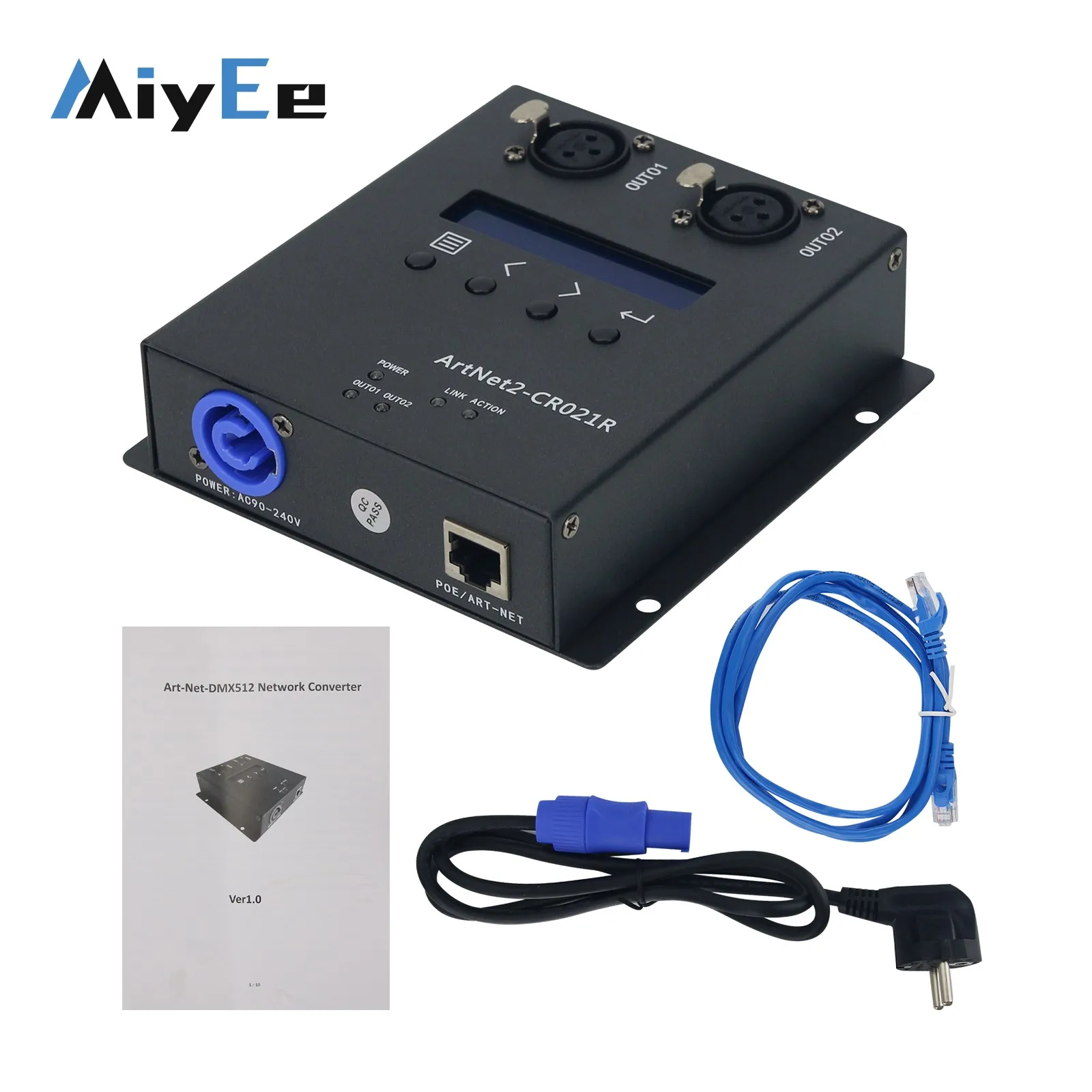 

ArtNet2-CR021R 2CH Artnet to Dmx512 Conversion Artnet Dmx512 Network Converter for Tiger Touch MA2
