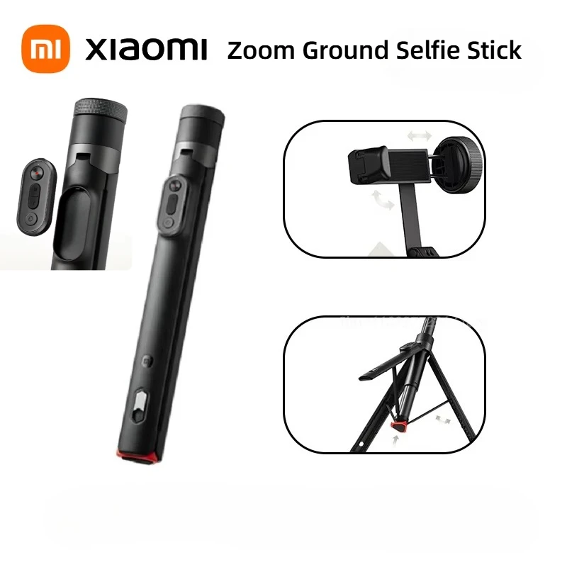 Xiaomi Zoom Ground Selfie Stick Tripod 1.6m One Key Expand Stable Base Wireless Remote Shutter for Vlogging Selfies