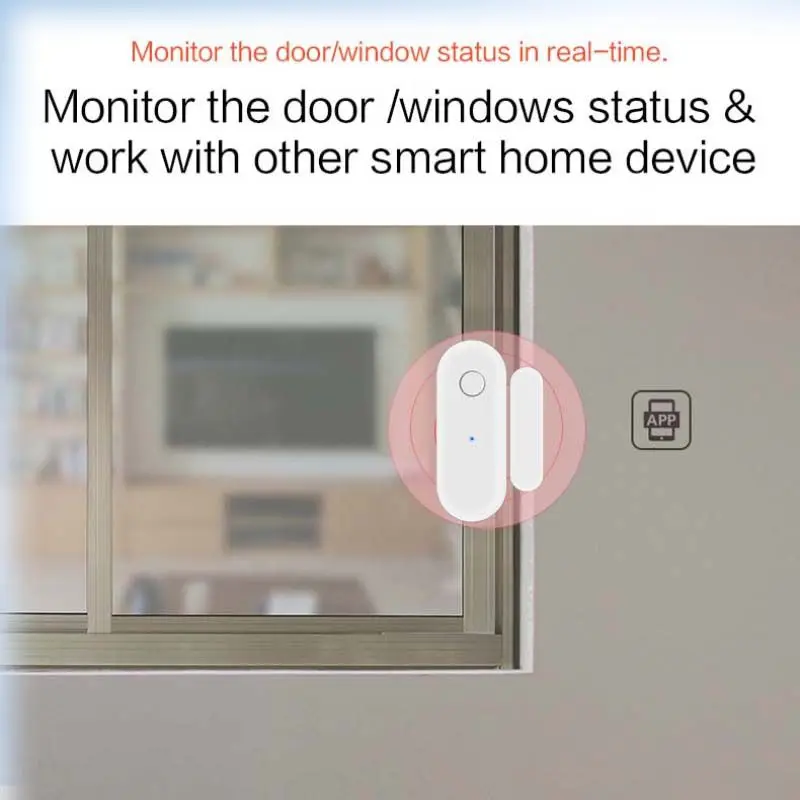 Aubess Tuya Wifi Smart Window Door Gate Sensor Detector Independent Door Magnetic Alarm APP Remote Control Home Security System