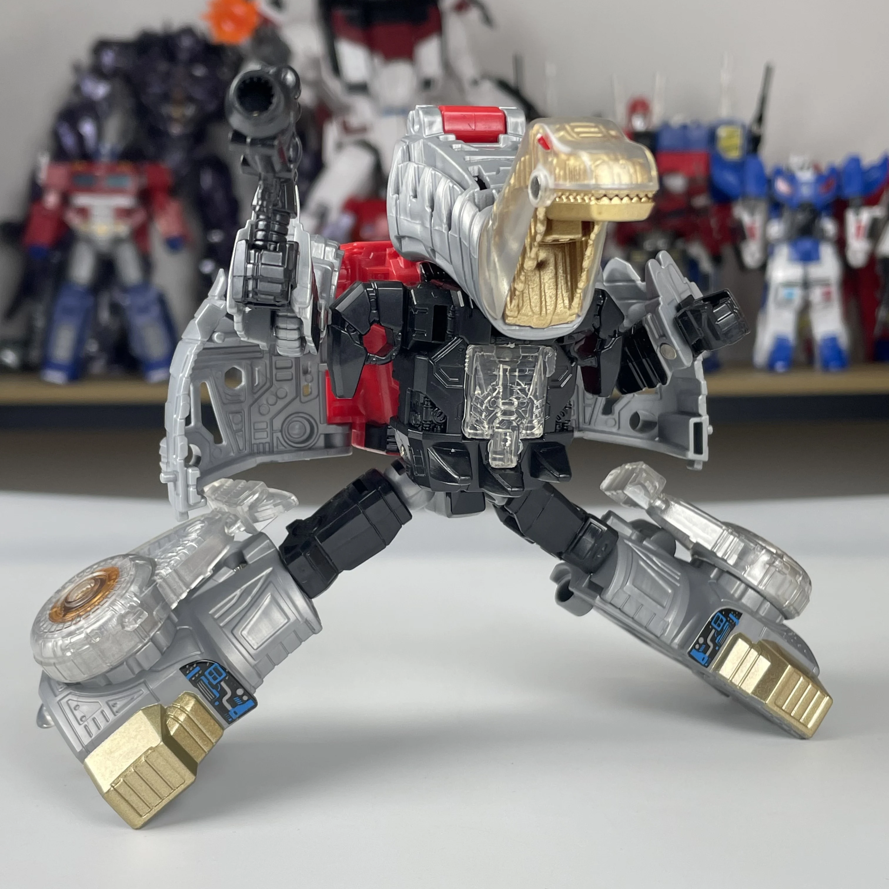 Bpf04 5 em 1 17cm brinquedo de transformação g1 dinoking volcanicus grimlock escória lama snarl swoop dinobots figura de ação modelo abs