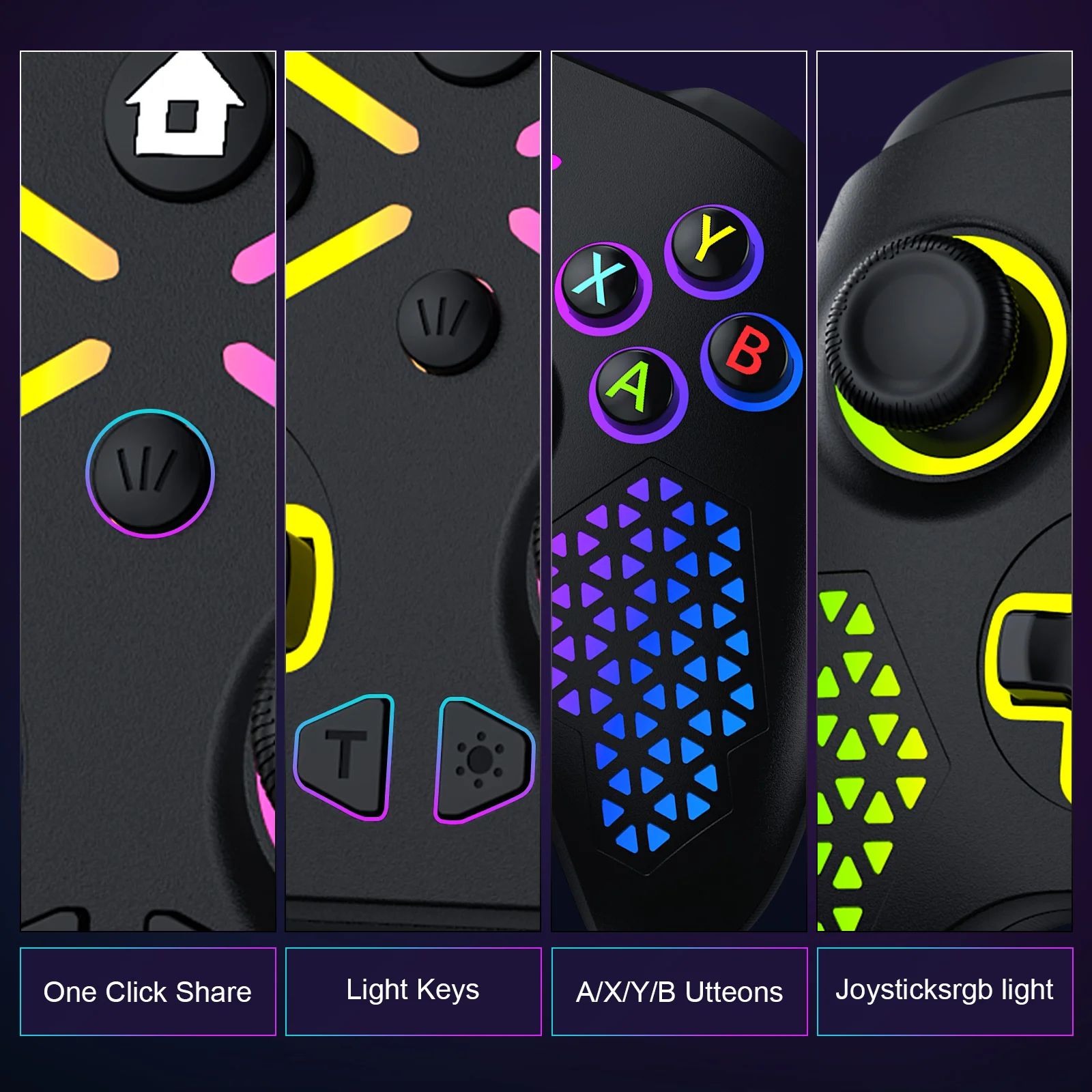 RGB Wireless For Xbox Controller Xbox One/xbox Series X/S/PC With 650mah Battery gamepad Multi-Function Joystick Controller