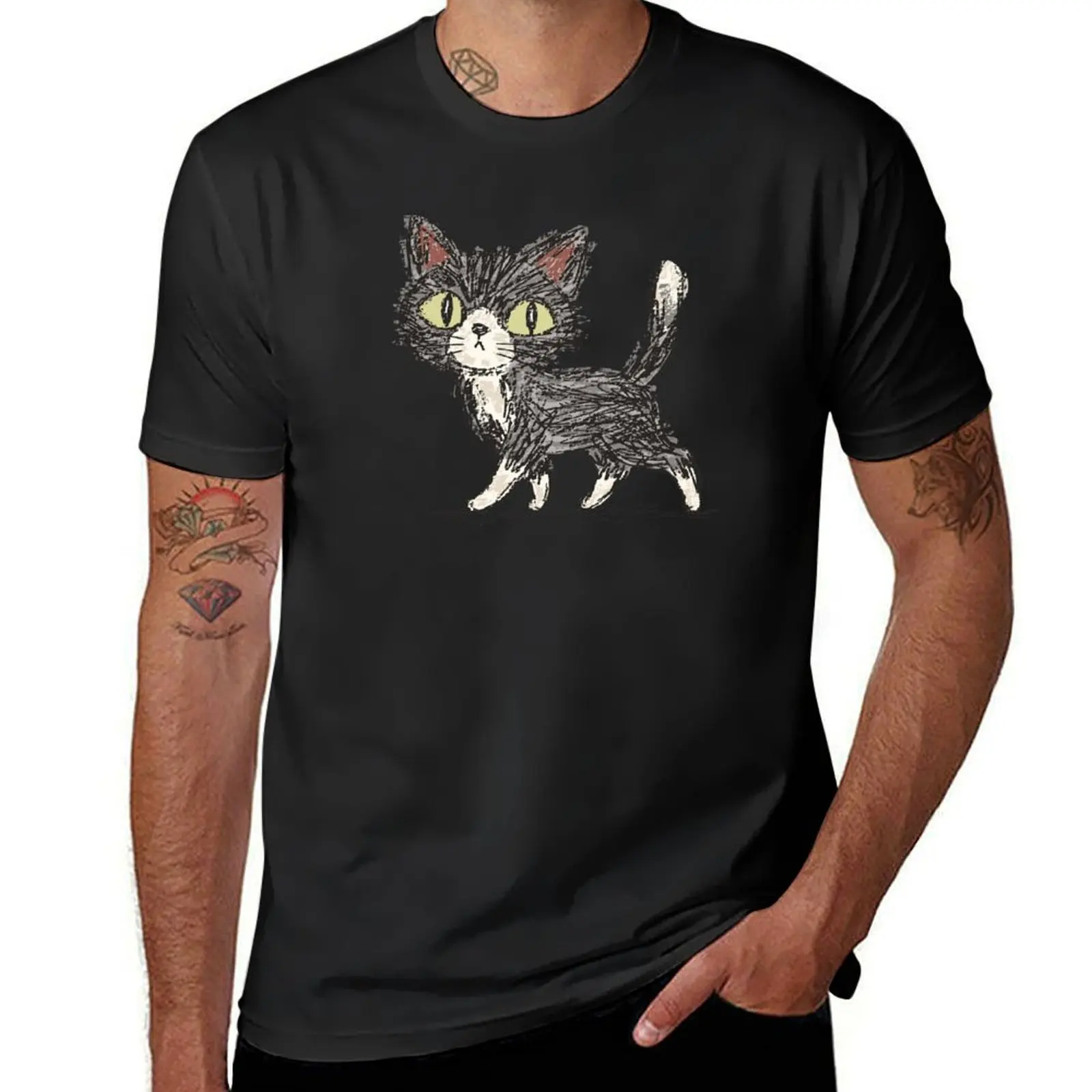 Rough sketch of a cat T-Shirt vintage clothes cute clothes shirts graphic tees mens graphic t-shirts hip hop