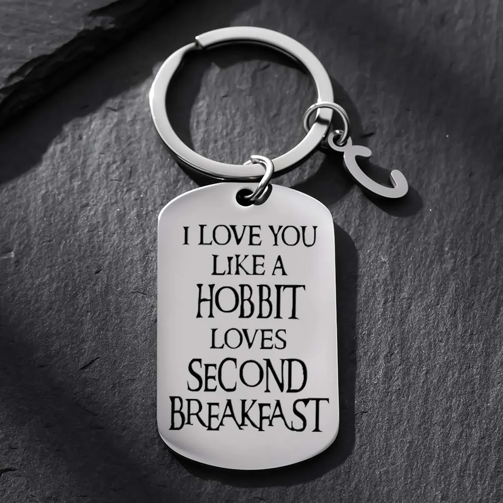 سلسلة مفاتيح فريدة من نوعها بتصميم Lord of the Rings Hobbit - حلقة مفاتيح للمعجبين - هدية عيد ميلاد مثالية لصديقها والزوج والابن والنساء والرجال
