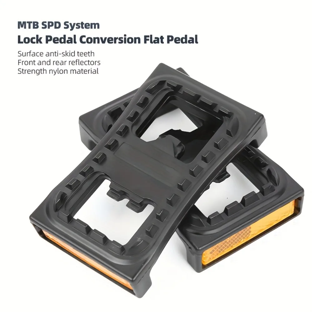 Bike Lock Pedal PD22,MTB SPD Pedal Conversion Platform Clipless Pedal to Flat Adapter with Reflectors with M520, M540, M780