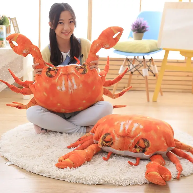 60cm New Simulation Crab Plush Toy Soft Creative Crab Stuffed Animal Doll Home Decoration Toys Sofa Pillow Kid Boy Birthday Gift