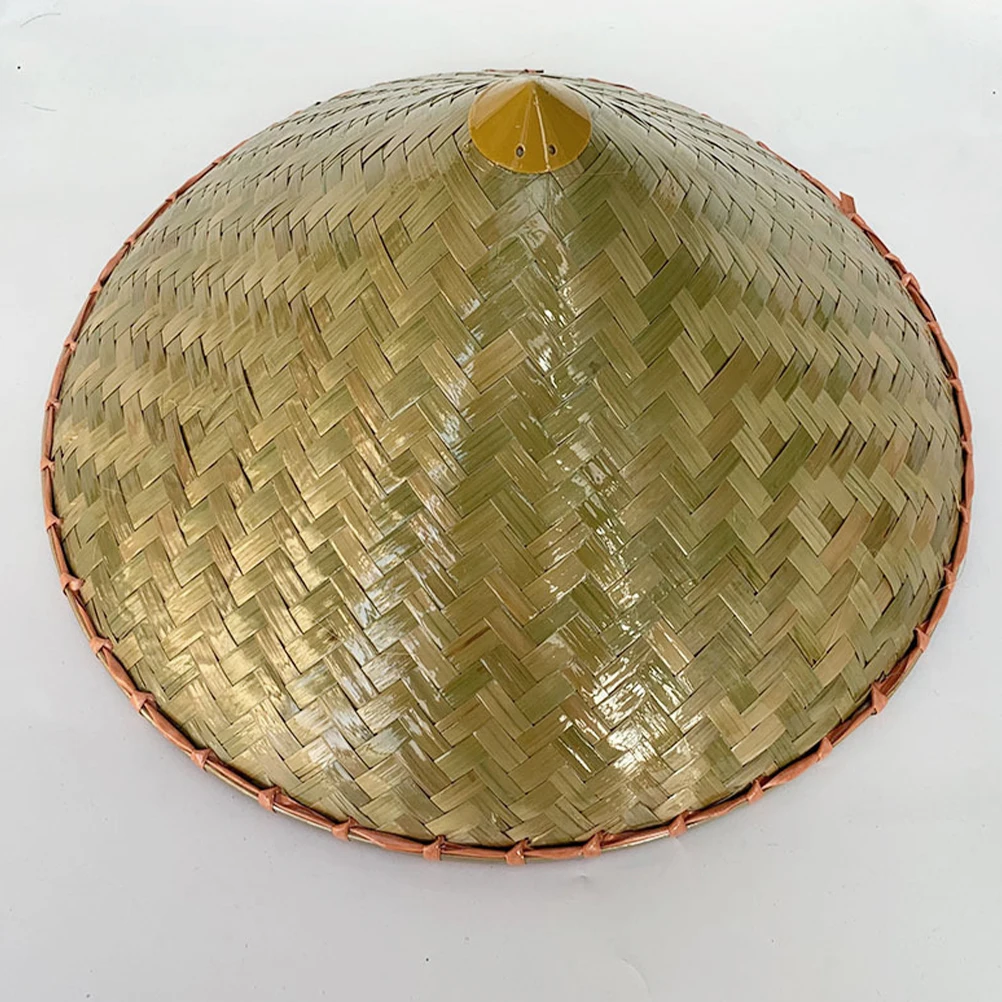 

Bamboo Hat Fisherman Cap Japanese Asian Cone Caps Has Summer Traditional Woven Rain Oriental