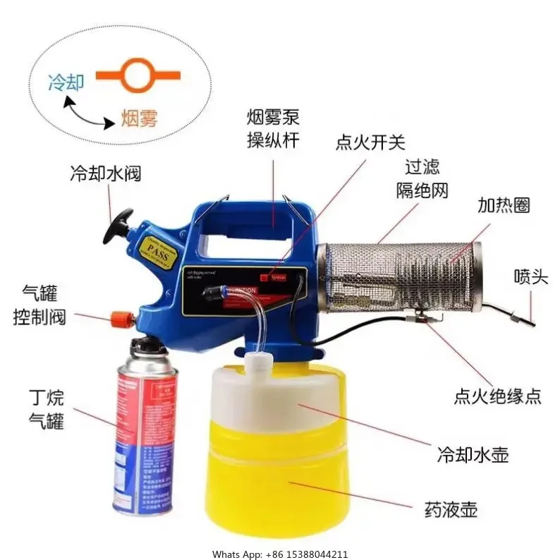 2L Portable 2000 Fogging Pesticide Disinfect Sterilization Control Fumigation Sprayer Mini Thermal Fogger Machine