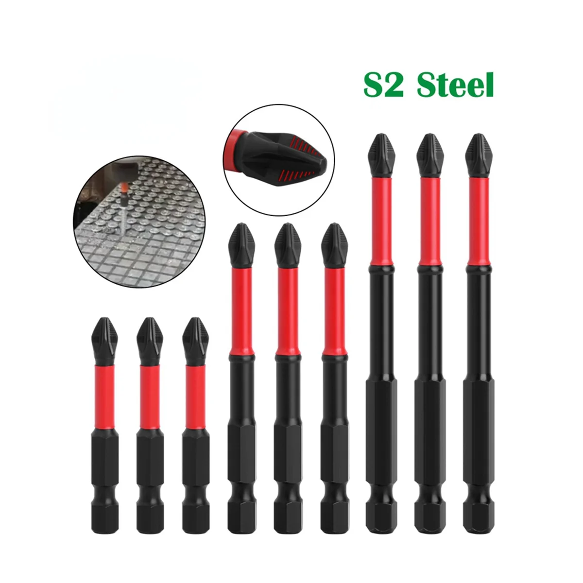 

Anti Non- Screwdriver Bits Magnetic Batch Head Impact Strong PH2 High Hardness Screwdriver Bits Power Tools 110mm