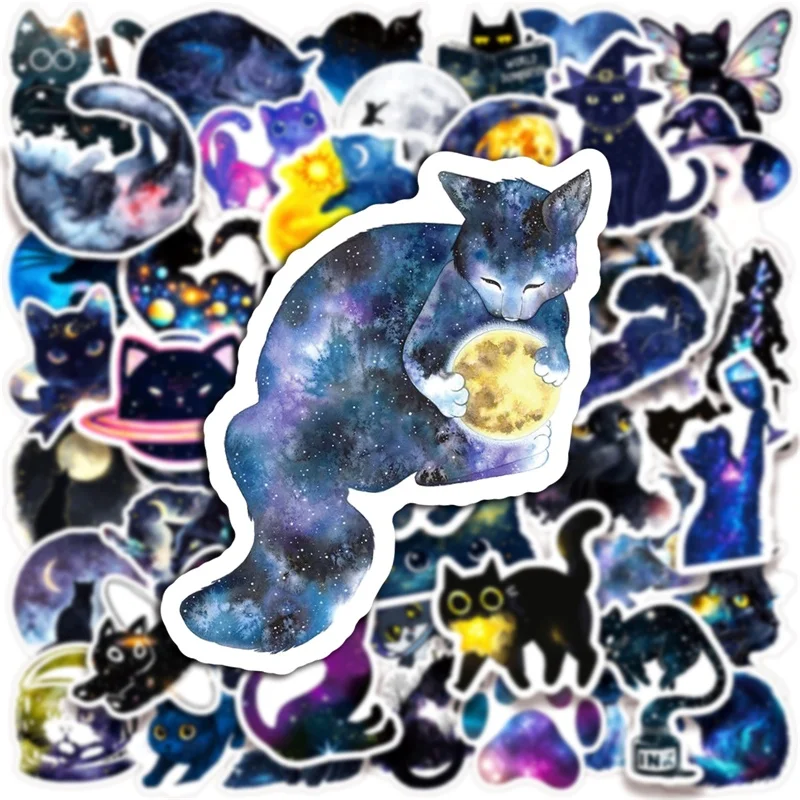 10/30/50PCS Cute Stars Cat Angel PVC Sticker Aesthetic DIY Korean Decoration Scrapbooking Supplies Hand Accounting