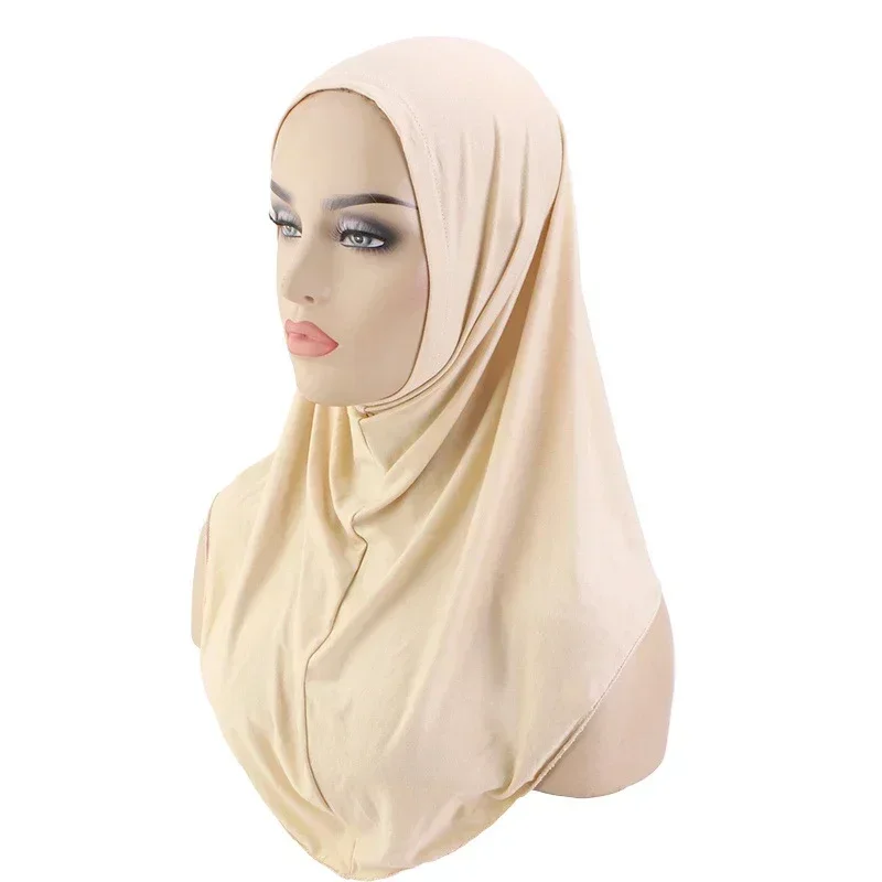 One Piece Amira Modal Cotton Hijab Muslim Women Instant Scarf Turban Islamic Head Wrap Pull On Ready Made Niqab Pray Hijabs Arab