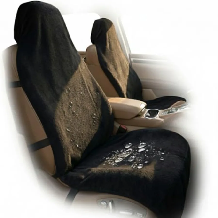 

Комплект из 2 универсальных водонепроницаемых чехлов для автомобильных сидений из махровой ткани, особо прочные (до 1 кг), спортивные, нескользящие, впитывающие пот