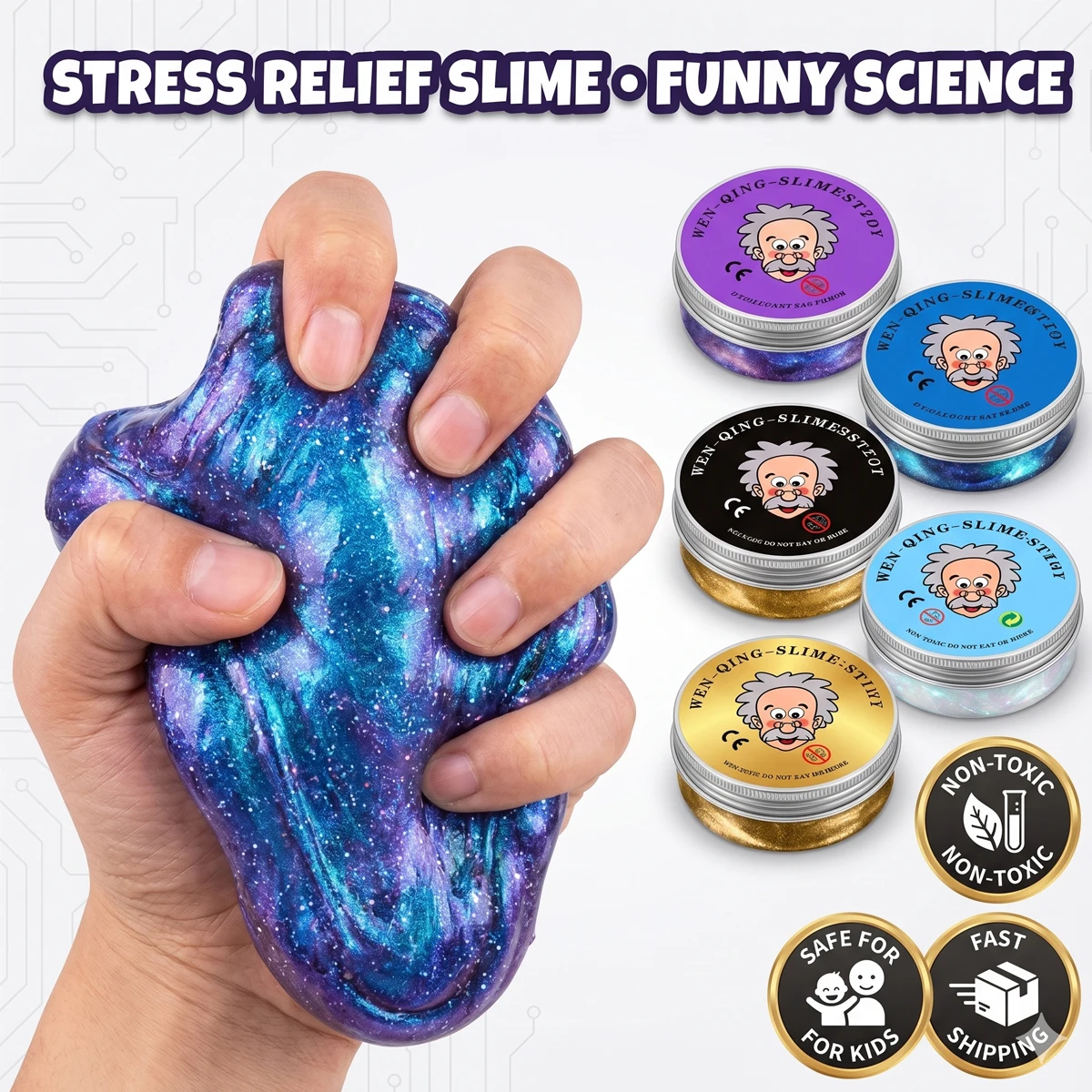 Lab Putty Crystal Clear Glass (1 Pack) Best Thinking Smart Crazy Stress Putty with Tin, Sensory & Bouncing Toy Children Gifts