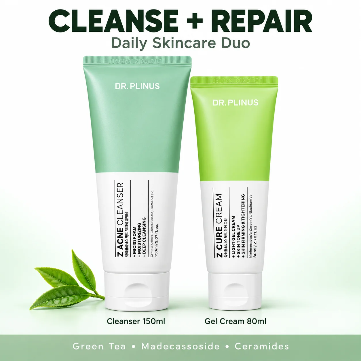 Centella Asiatica Repair Cream 80ml with Madecassoside Ceramides Soothing Face Moisturizer for Sensitive Skin Barrier Support