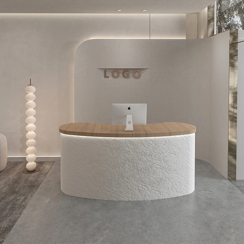 Simple clothing store bar checkout page store small counter beauty salon front desk hair salon imitation travertine reception de