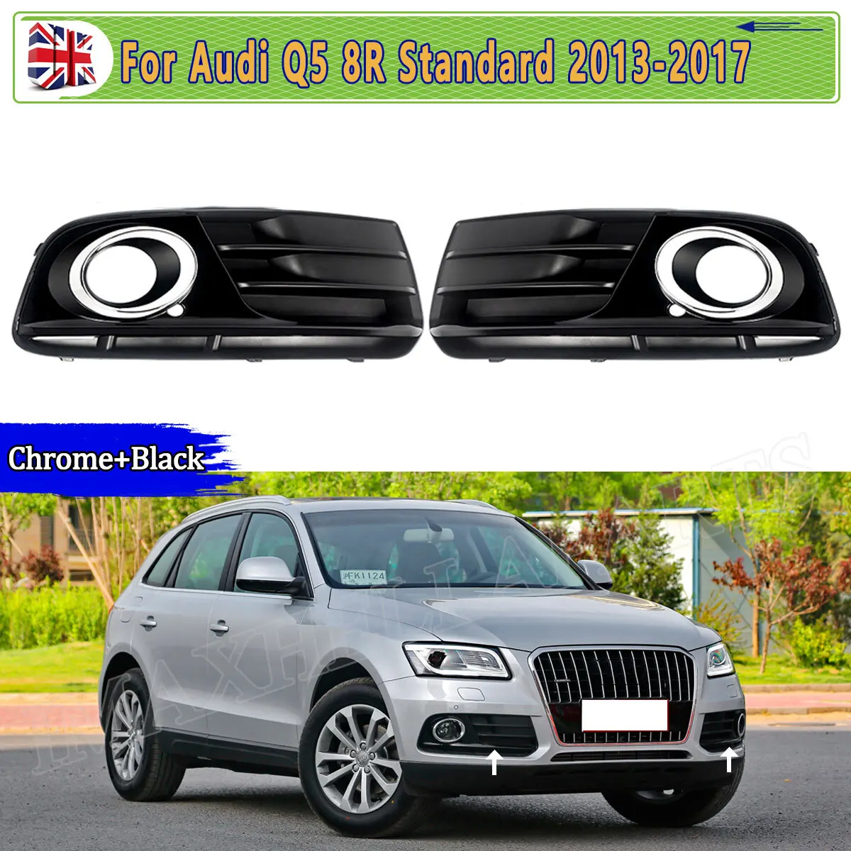 

КРЫШКА ПЕРЕДНЕГО БАМПЕРА ПРОТИВОГО ФОНЛА ДЛЯ AUDI Q5 STANDARD 2013 2014 2015 2016 2017, передняя левая и правая крышка противотуманной фары, решетка