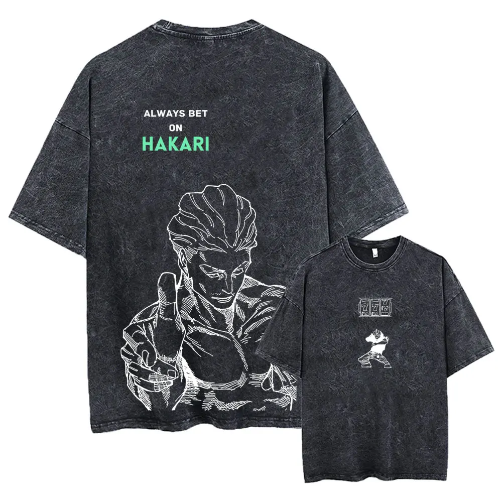 

Anime Jujutsu Kaisen Jogo Nanami Kento Vintage Washed T-shirt Men Women Manga Casual Cotton T Shirts Men's Oversized Streetwear