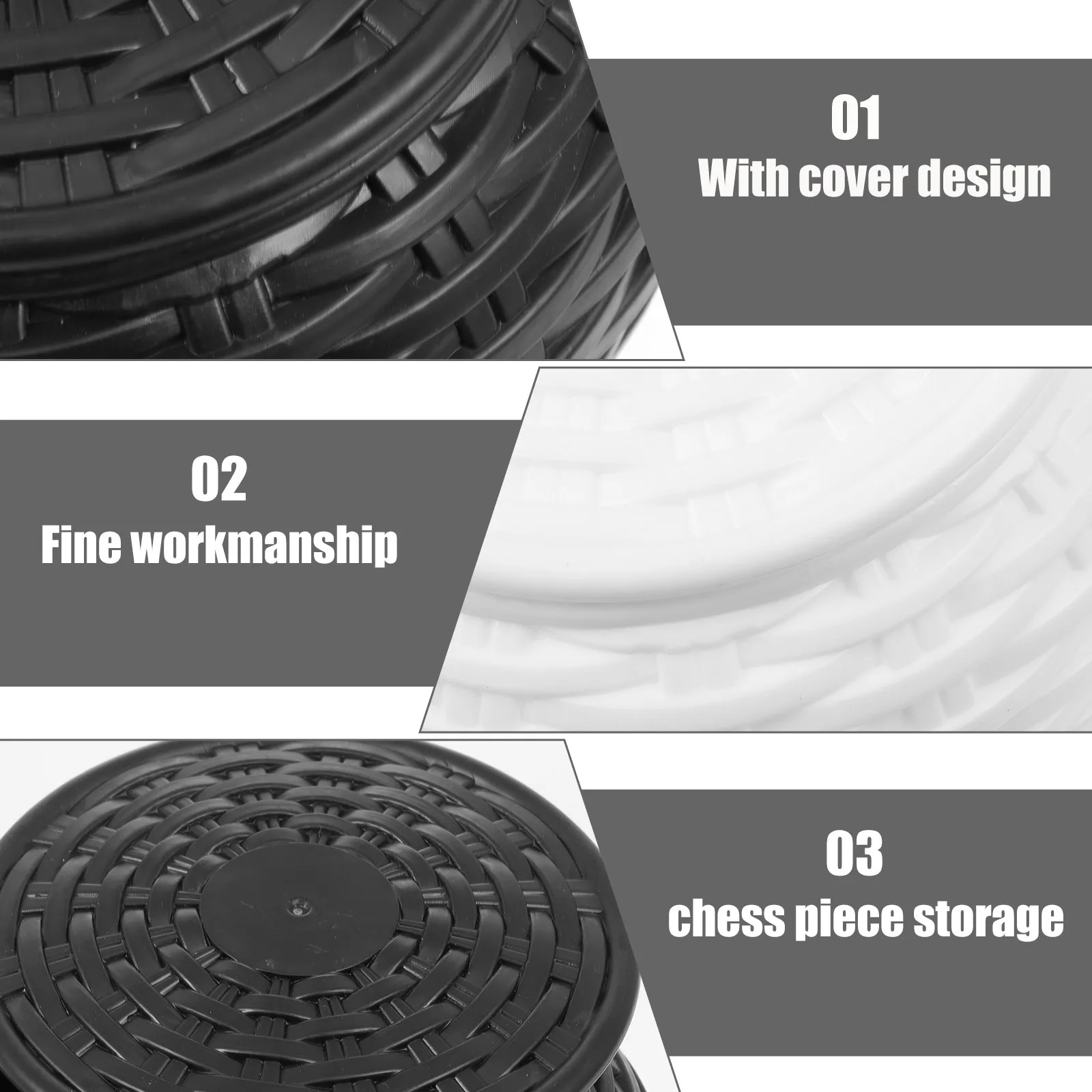 

Коробка для хранения шахматных фигур и камней Го, 1 пара, пластиковая, легкая, с крышкой, для студентов и спортсменов, многоразовая, простой дизайн