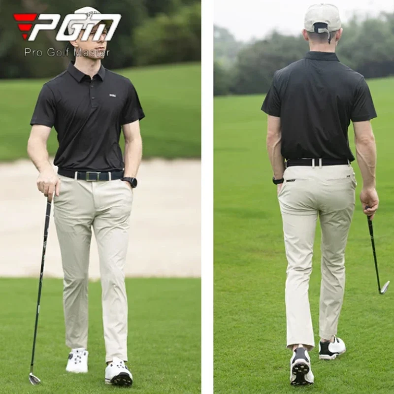 PGM Men Fast Dry Golf T-shirt Male Anti-sweat Short Sleeve Sports Tops Men Breathable Polo Shirt High Quality Business Clothing