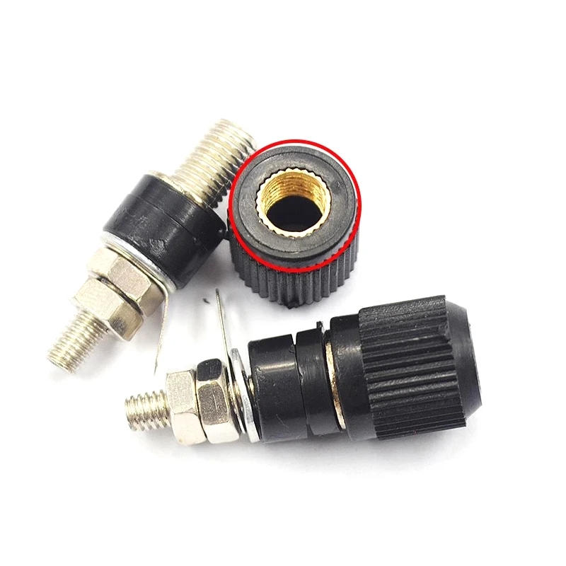 5PCS Terminal Blocks JS-910B 4mm Amplifier Terminal Connector Binding Post Banana Plug Jack Mount Black 5 Red 5