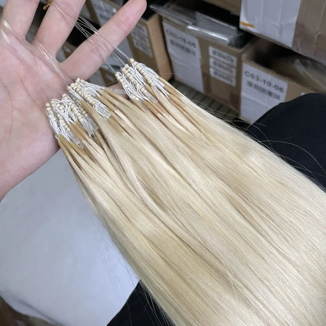 Blonde 60# 8D Human Hair Extensions 12\