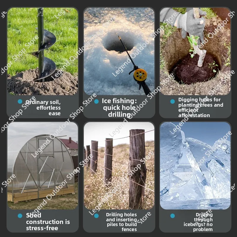 Lithium Battery High-Power Electric Ground Drill Rechargeable Digging Machine Tree Planting  Planting Drilling Piling Machine