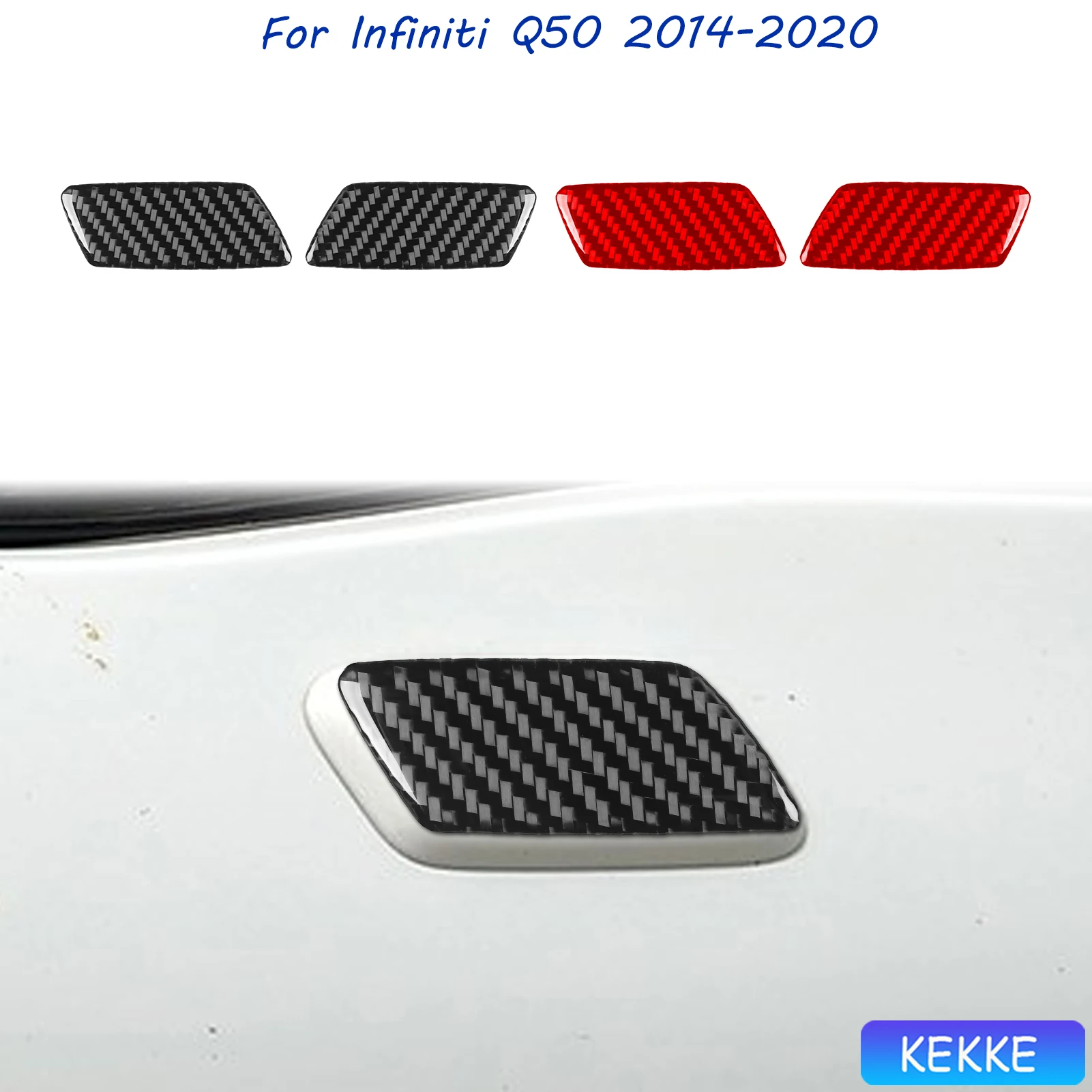 

For Infiniti Q50 2014-2020 Auto Front trailer hook panel Soft Carbon Fiber Car Decoration Interior Accessories Stickers