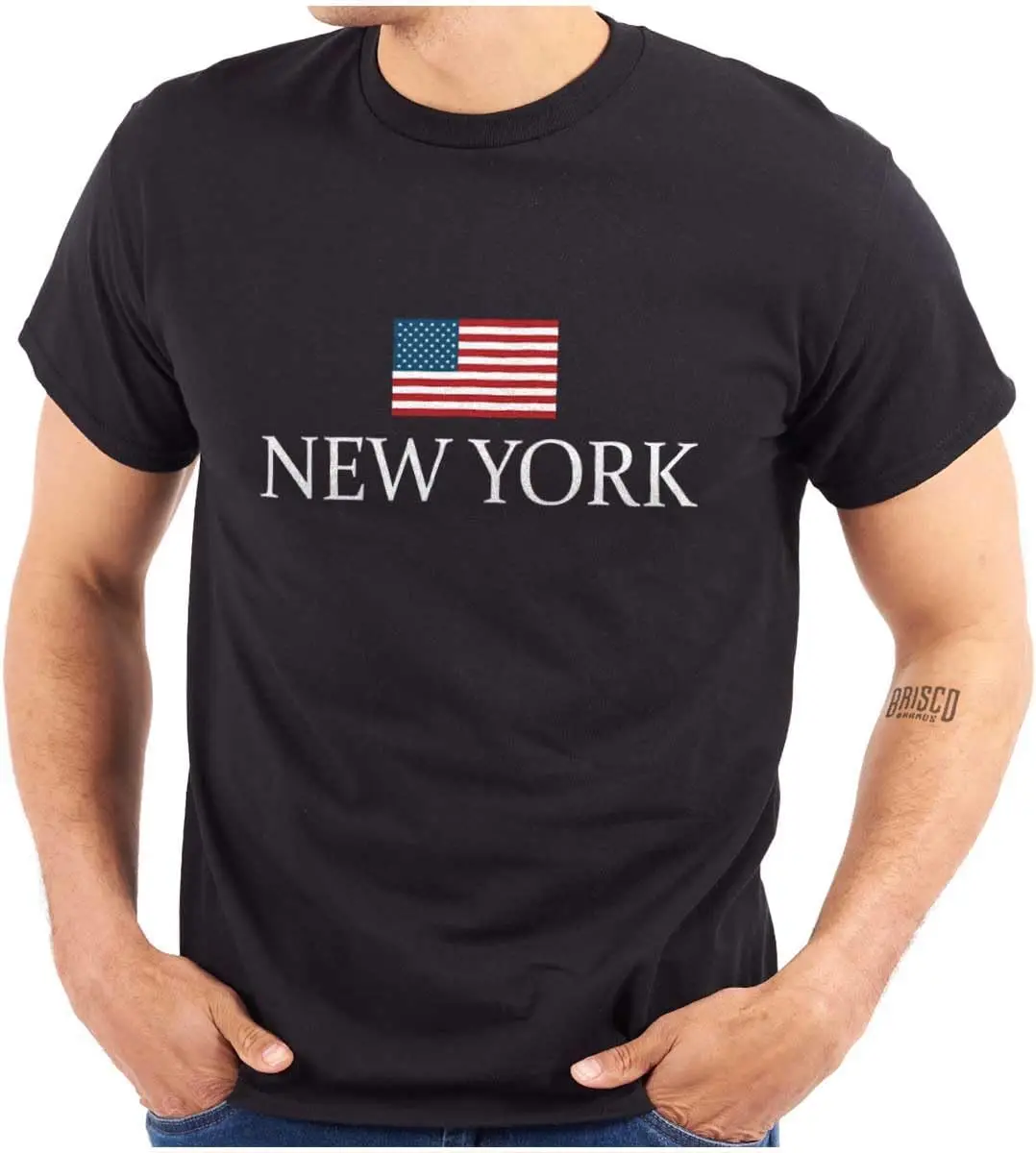 

New York Pride American Flag NM USA Graphic T Shirt Men o