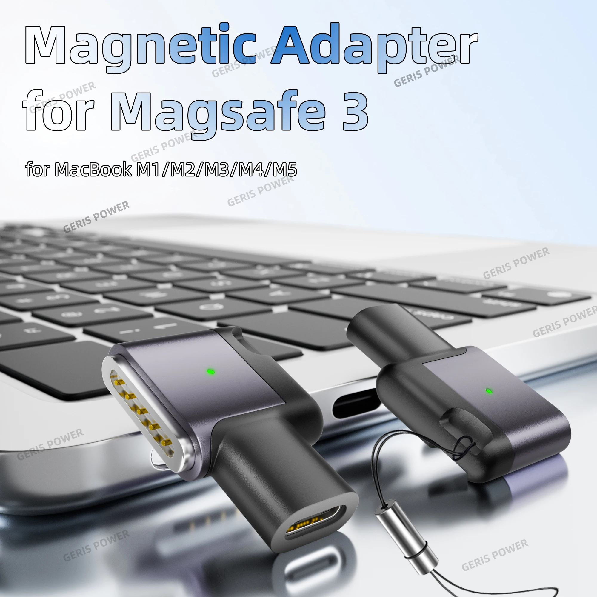 PD100W TypeC to DC Magnetic Fast Charging Adapter for Magsafe 3 USB C Charger Connector for MacBook Air/Pro M1 M2 M3 M4 M5