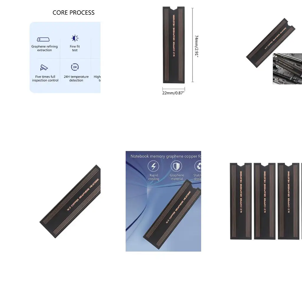 

Copper Heat Sink Pad Notebook Memory Card Radiator NVME SSD Cooler Pads A4WF