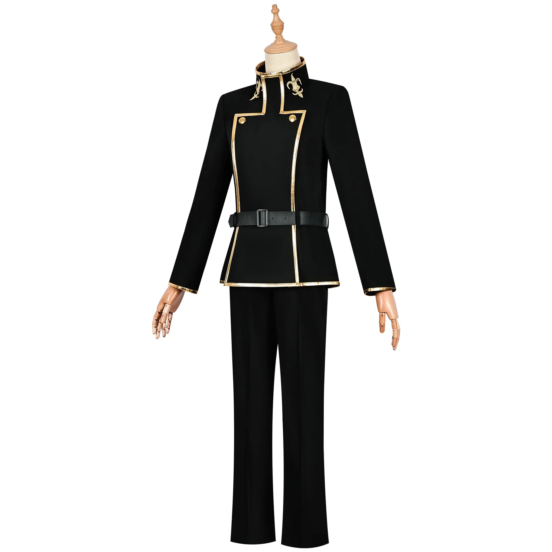 Halloween CODE GEASS Lelouch of the Rebellion Anime Lelouch Lamperouge Cosplay Costume Black Wig Jacket Pants Belt Christmas Cos