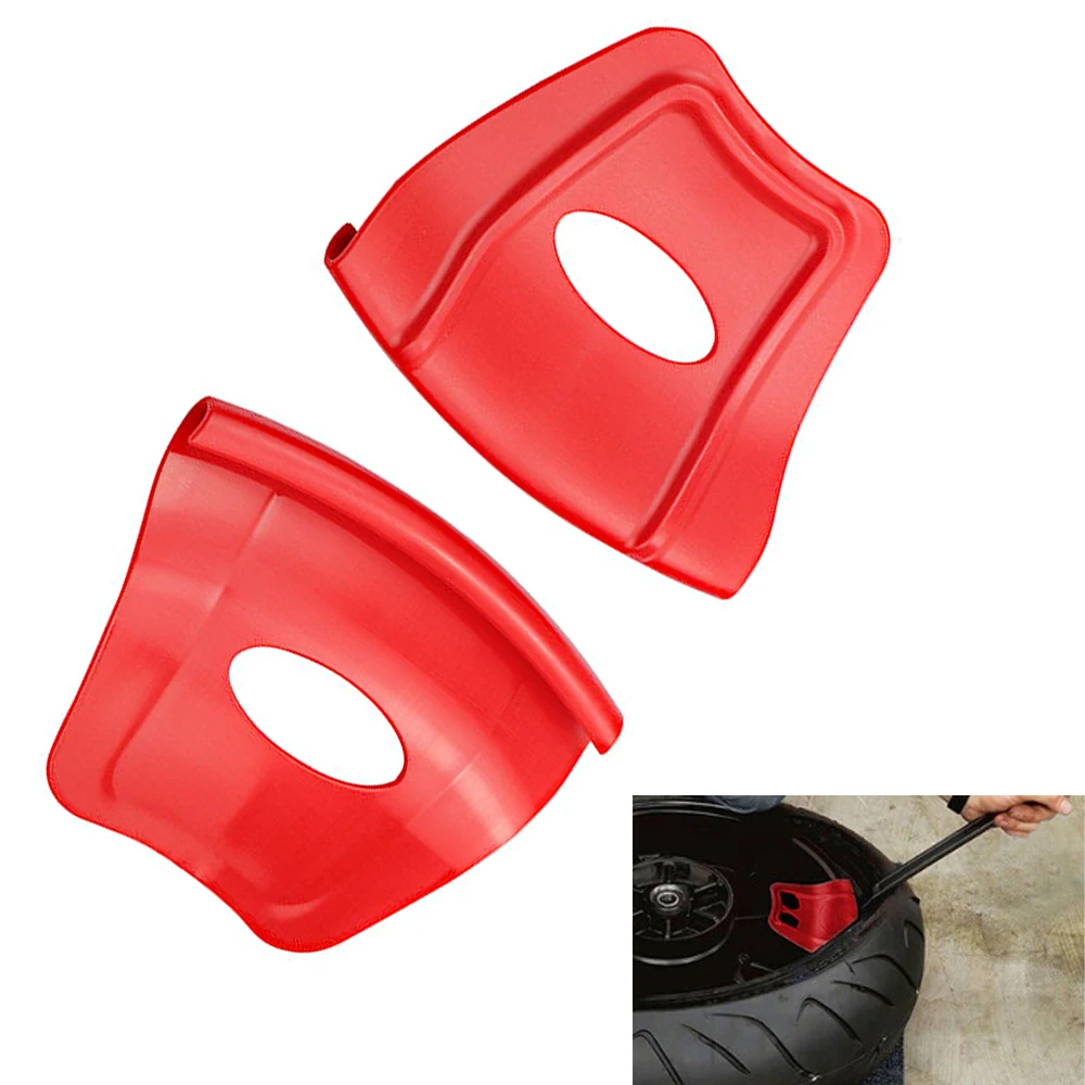 

5.50*4.25in Motorcycle Tyre Tire Installation Rim Protectors 2pcs Black/Red Color Rim Shields Guard For Atv, Quad Motorcycles