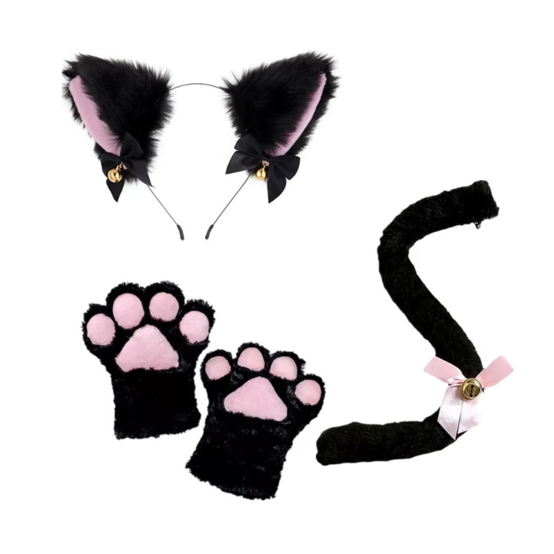 Cat Costume Set Halloween Christmas Animal Cosplay Props Cat Ears