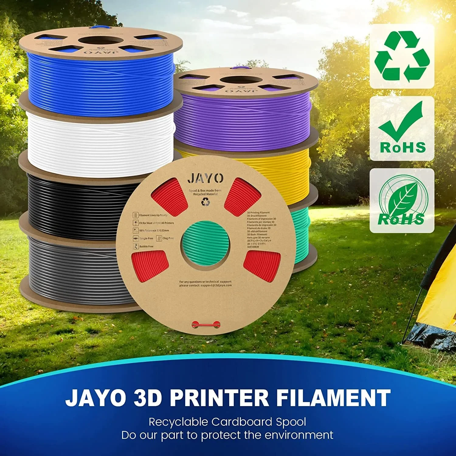 Imagem -05 - Matte Filament Printer Pla Filament Pla Pla Filament Materiais de Impressão para Impressora 3d e Caneta 175 mm Mais 002 mm 10 Rolls Jayo3d