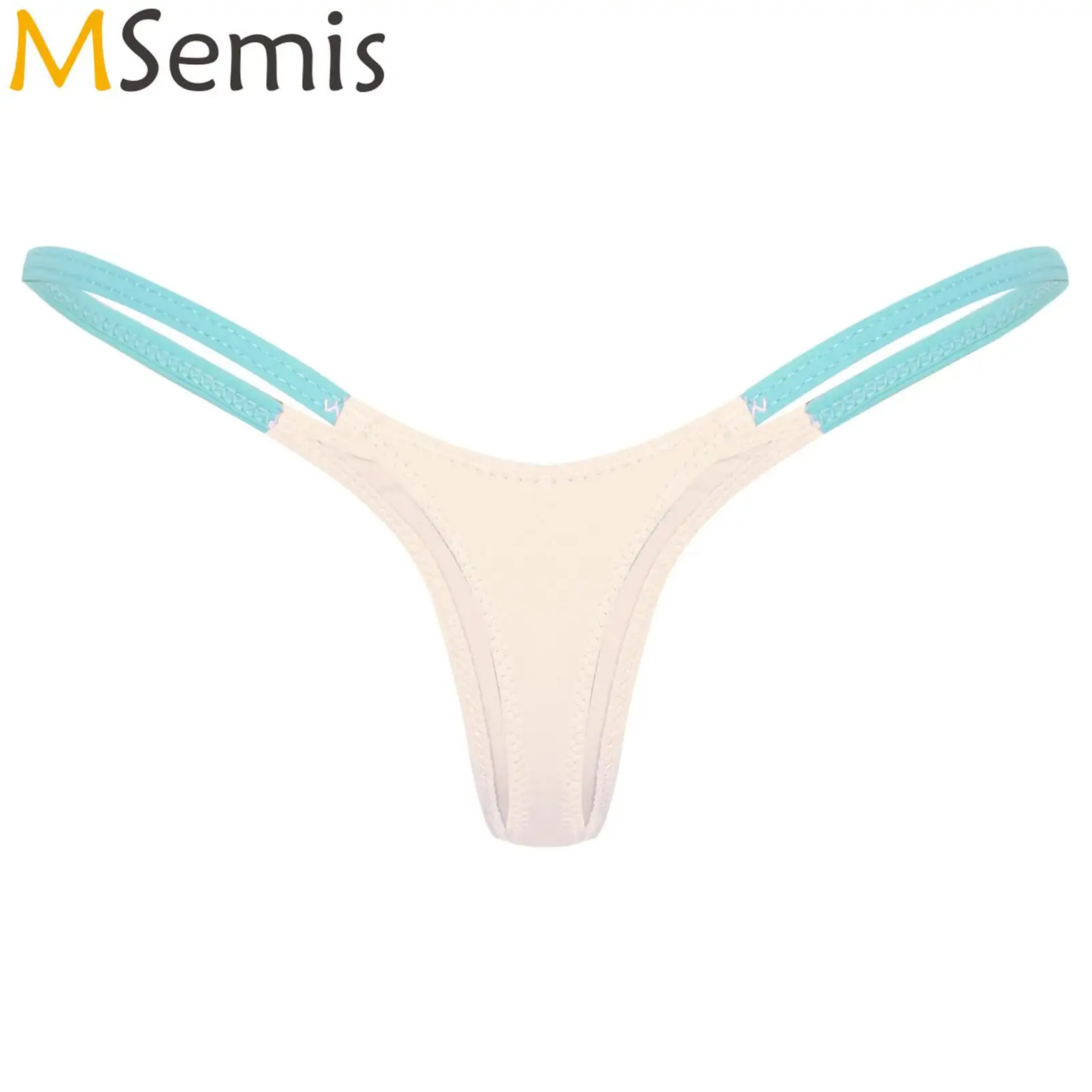 

Womens Lingerie Bikini Underwear Low Waist Mini Thongs T-back Pouch Panties V Shape Waist Briefs Elastic Waist G-string Briefs