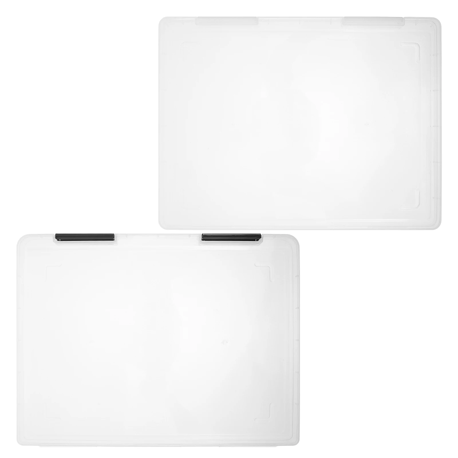 

2 Pcs Transparent File Folders Storage Boxes for A4 Papers Documents Portable Plastic ganizers Large Capacity Magazine