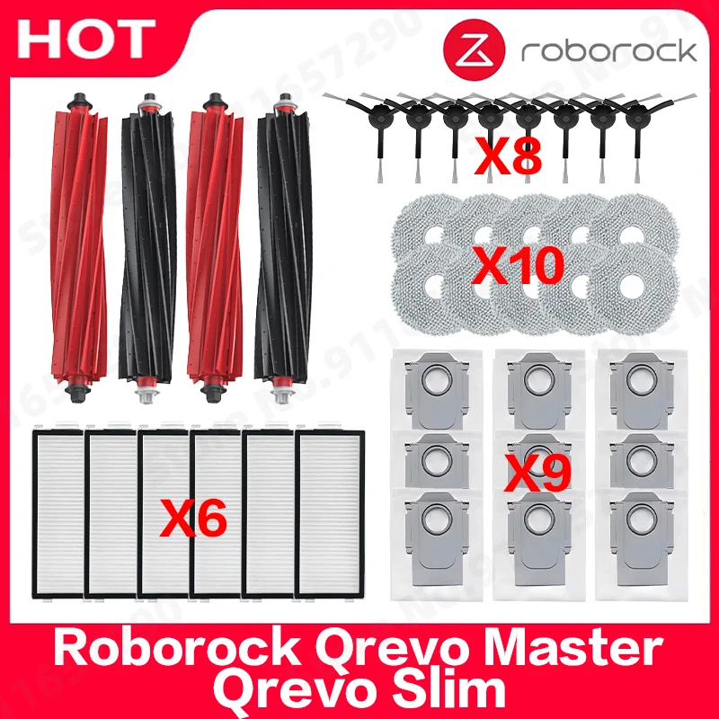 

Roborock Qrevo Master / Qrevo Slim Robot Vacuums Cleaner Accessory Main Side Brush Hepa Filter Mop Cloths Dust Bag Spare Part