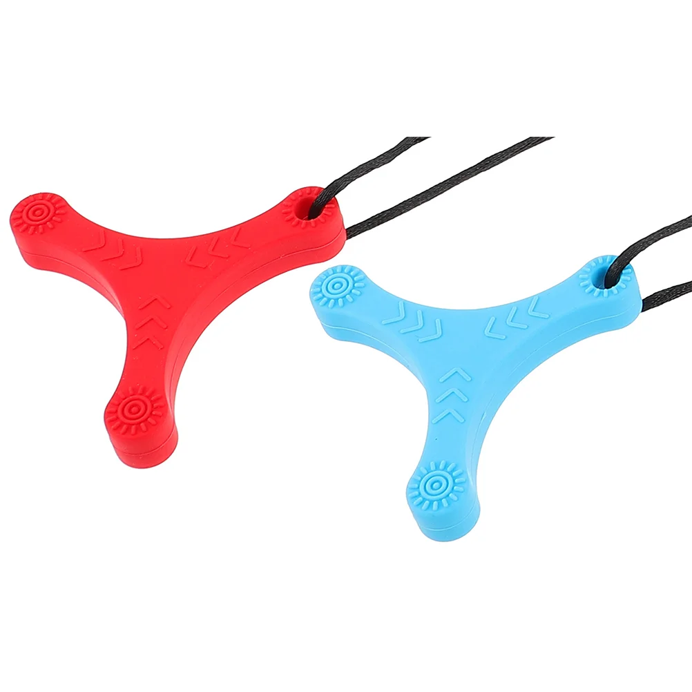 

2 Pcs Silicone Pendant Necklace Baby Toys Sensory Kids Autism Chewing Flight Biting Silica Gel