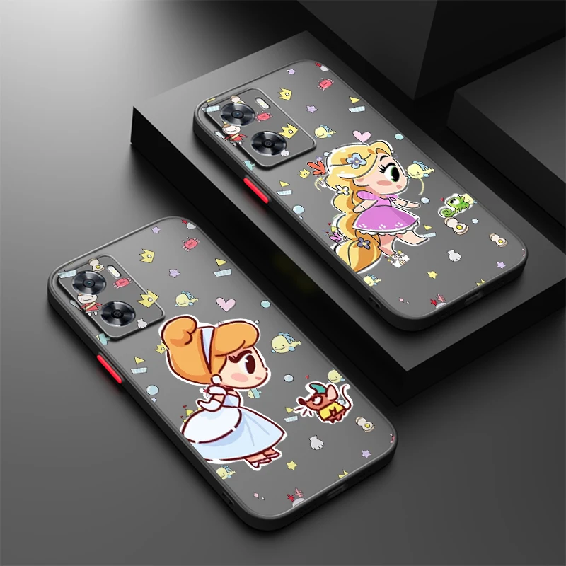 

Disney Princess Belle Kawaii Frosted Translucent For OPPO X5 X3 A54S A5 A94 A16 A53S A57 A74 A72 A96 A98 A78 5G Soft Phone Case