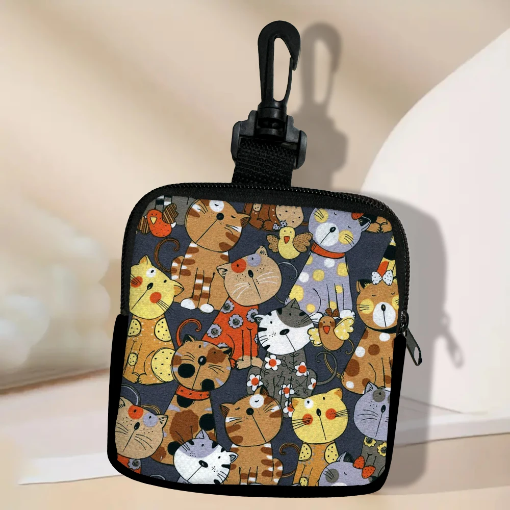 

Cat Portable Coin Purse Handbag Women Wallet Zipper Clutch Gifts Mobile Phone Bag Ladies 7.2