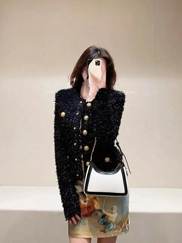 

Женский осенне-зимний элитный модный новогодний красный рождественский элегантный вязаный кардиган с длинными рукавами