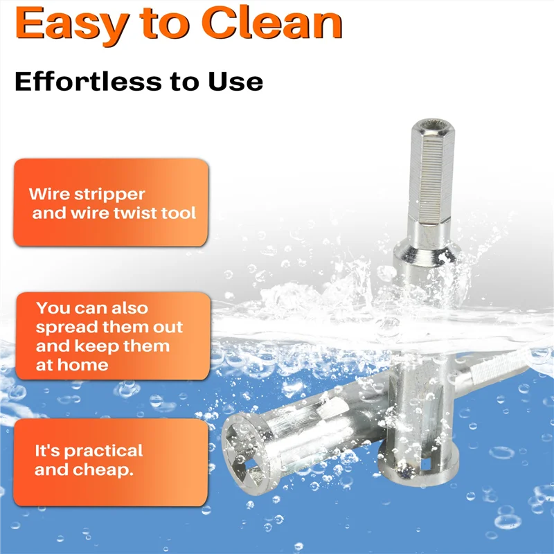 AT53 6 قطع 3/5 أداة تجريد الأسلاك وأداة تويستر الكابلات، كما هو موضح متجرد الأسلاك المعدنية والإعصار، لقمة تويستر الأسلاك