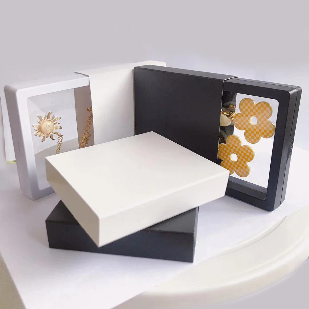 

10 шт., бумажный контейнер для упаковки ювелирных изделий для полиэтиленовой пленки, коробка для хранения ювелирных изделий, внешняя упаковка, кулон, ожерелье, серьги, кольцо, подарочные коробки