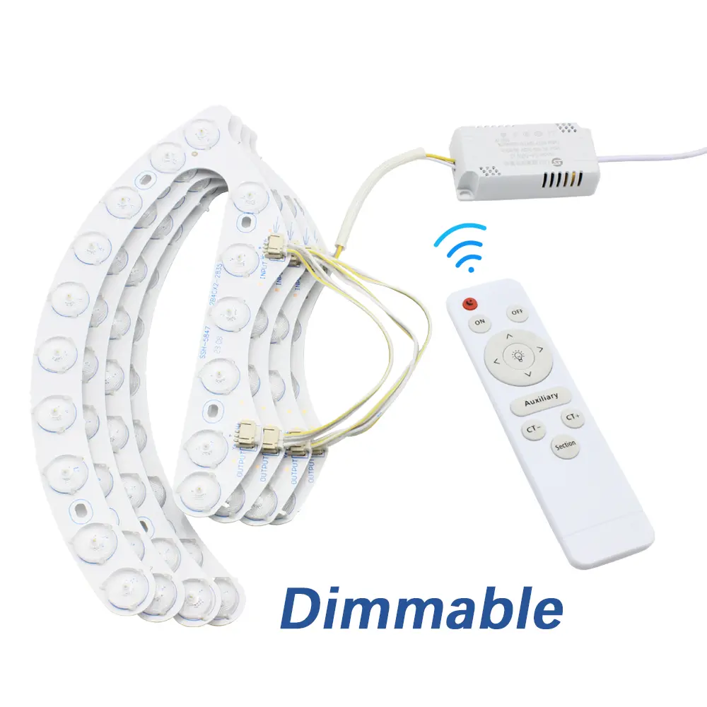 Módulo led para luzes de teto com escurecimento 220v, painel de luz led de substituição 72w 96w, lâmpada de módulo de economia de energia para lâmpadas de ventilador de teto