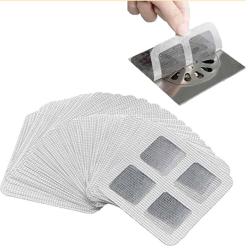 Disposable Hair Drain Stickers 10/20/30/50Pcs Floor Drain Filter Stickers Hair Catcher Sticker for Bathroom Laundry Kitchen