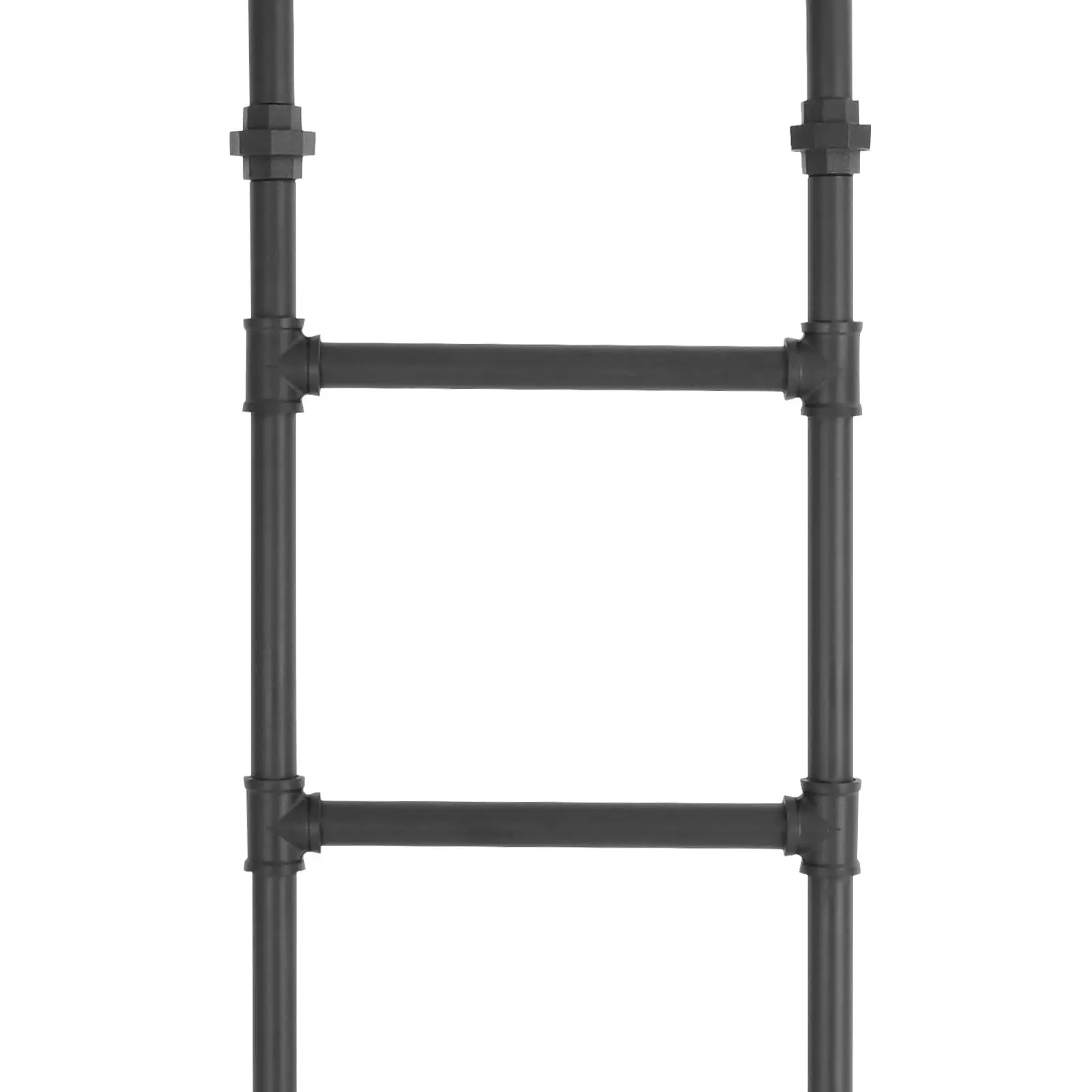Wall/Floor Mounted Bunk Bed Ladder, Basement Window Well Egress Ladder, Metal Step Ladder for Rv Attic Library (Black, 5 Steps)