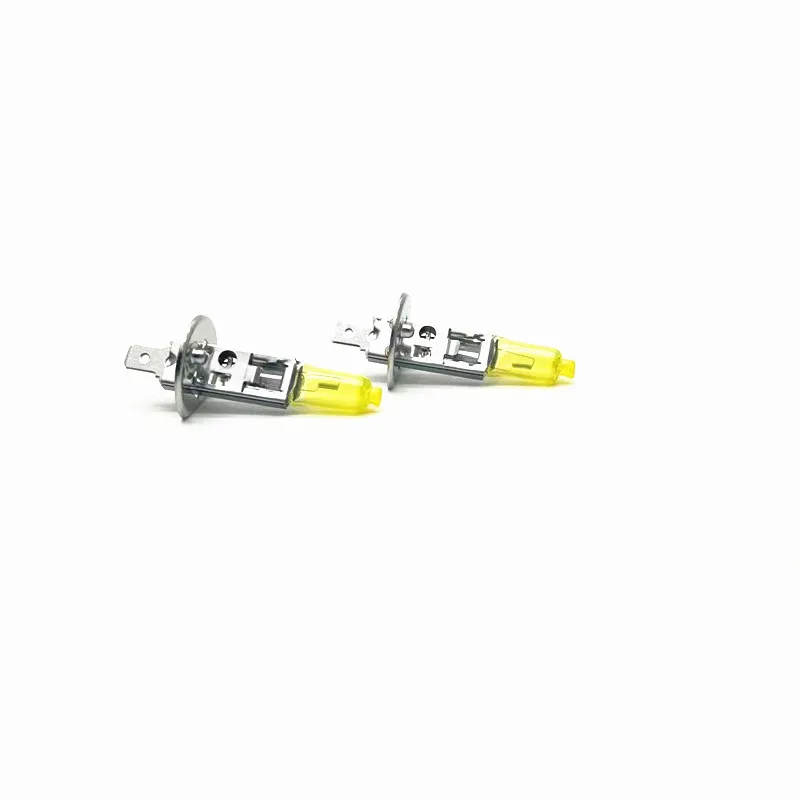 2 Pcs H1 12V 55W Yellow Lights 3000k Car Headlight Auto Fog Lamps Halogen Bulbs