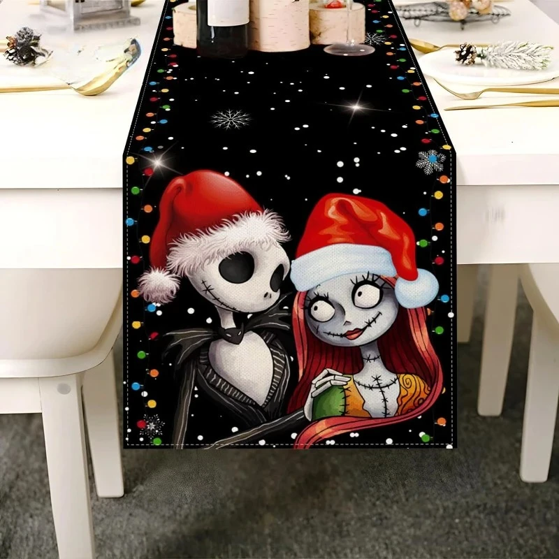 

Anime The Nightmare Before Christmas Jack Skellington Sally Tablecloth Birthday Party Decorate Dining Room Christmas Tablecloth