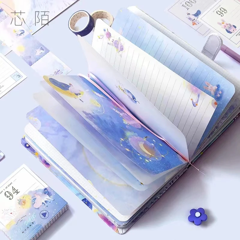 

13x19cm Little Prince Fairy Tail Beautiful Notebook Colored Pages Students Gift Lovely Diary Planner Agenda