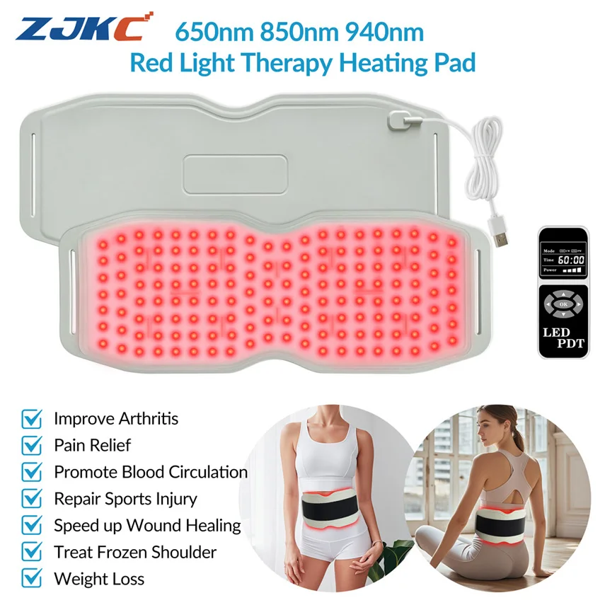 

24W Heating Pad for Back Pain Led Light Therapy At Home Infrared Phototherapy Treatment for Full Body Pain 660nm 850nm 940nm